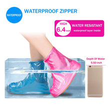 Transparent anti-slip overshoes with zipper for rain protection