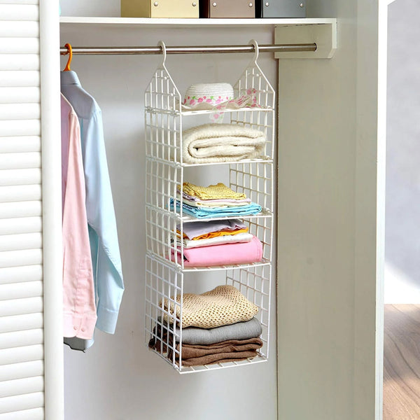 MULTIPURPOSE 5 LAYER FOLDING CLOTHES STORAGE RACKS||CLOSET FOR STUDENTS WARDROBE SHELVES SOCKS, SCARF, T-SHIRT, ETC||HANGING ORGANIZER STORAGE HOLDERS & RACKS