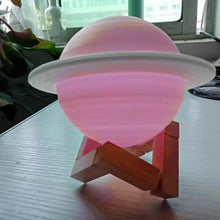 3D Saturn Lamp Home Decoration Bedside Night Light With Base (1 pc / Multicolor)