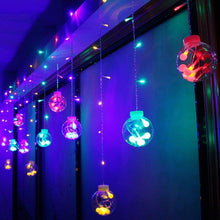 12  Wish Balls Window Curtain String Lights with 8 Flashing Modes Decoration for Home Decoration, Diwali & Wedding LED Christmas Light Indoor and Outdoor Light ,Festival Decoration (Plastic, Multi Color)