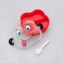 Double Layer Froggy Shape Lunch Box with Spoon (1 Pc / Mix Color)