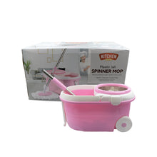 Spin mop with steel spin and bucket