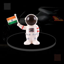 Solar Power Astronaut Ornament Moving Hand with Indian Flag (1 Pc)