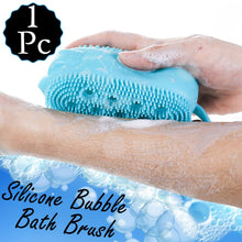 Body scrubbing brush, super soft silicone, bubble bath.