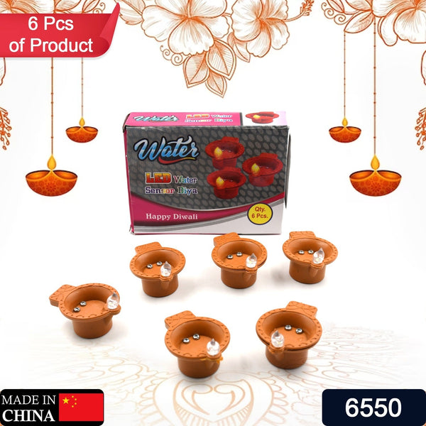 Water Sensor Diyas for Diwali Decoration | Diyas for Home Decoration| Diwali Decoration Items for Home Decor Diyas | Diwali LED Diyas Candle with Water Sensing Technology E-Diya (6Pc Set)