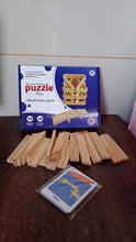 Wooden Pattern Brain Puzzles 20 Pcs Wooden Strips, 40 Pattern Cards (1 Set)